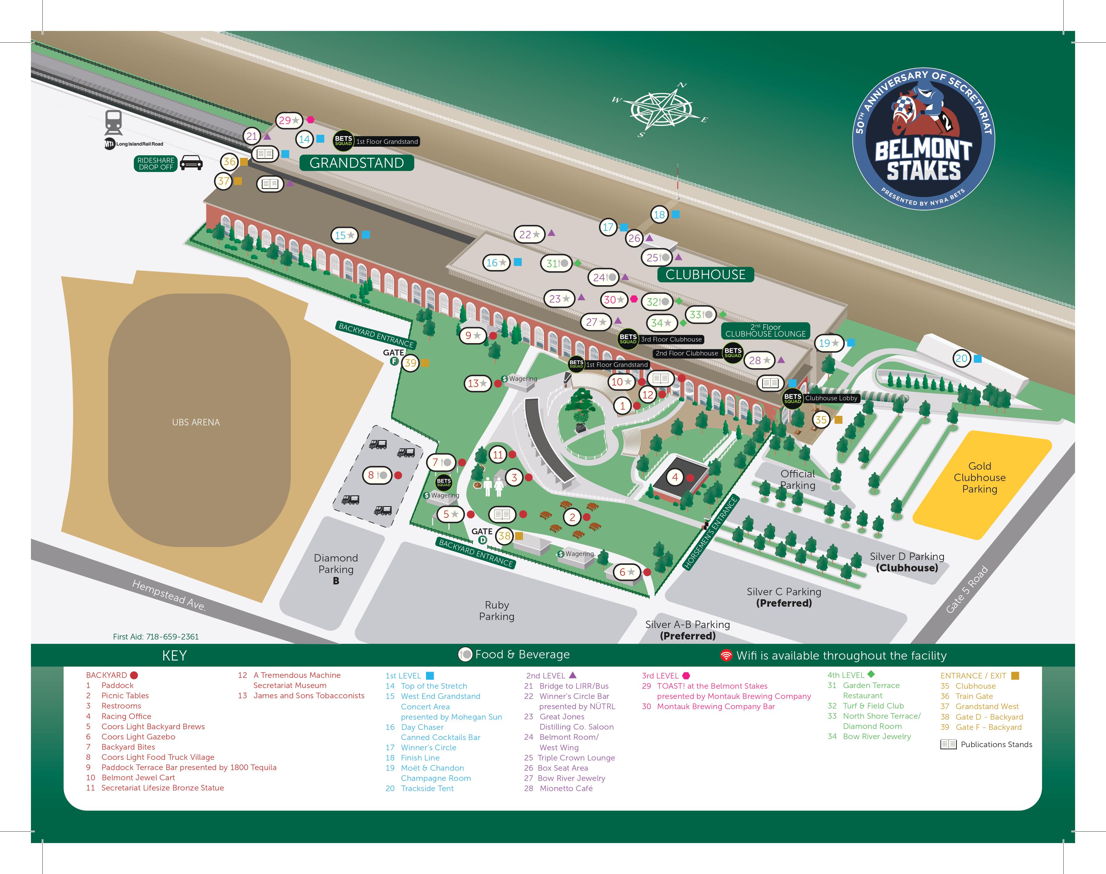 Grounds & Seating Map Belmont Stakes